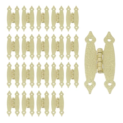 T Tulead H-Shape Cabinet Hinges, Golden, 3.5"×1.46", 20PCS - color: Golden-20pcs