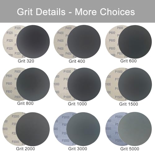 6 Inch 50 Pcs Wet Dry Hook and Loop Sanding Discs, No Hole, 800 Grit - style: Grit 800