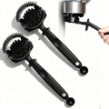 2Pcs Espresso Machine Cleaning Brush, Espresso Machine Group Head Cleaning Brush, Detachable 360° Nylon Bristles Espresso Machine Cleaning Tool for 58mm Coffee Machine Grouphead - color: Black 2pcs