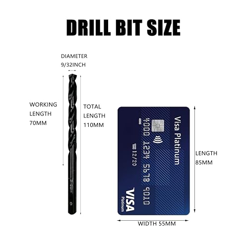 9/32inch HSS M35 Cobalt Twist Drill Bits for Metal - size: 9/32inch (5pcs)