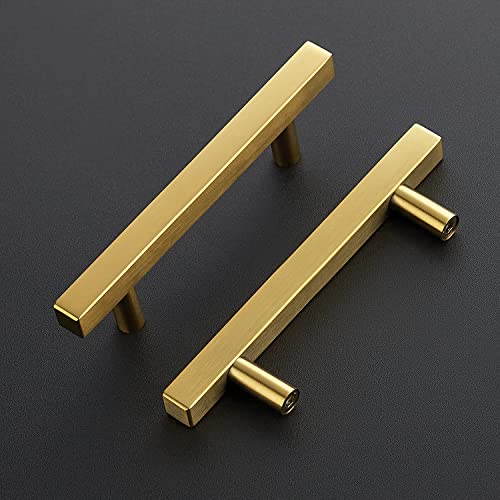 Ravinte Gold Cabinet Handles 3-1/2 Inch 10 Pack, Square Cabinet Pulls - size: 3-1/2 Inch Hole Centers