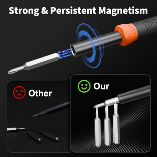 STREBITO Micro Screwdriver Set 64 in 1 Magnetic Screwdriver Set with Torx - color: Updated Orange
