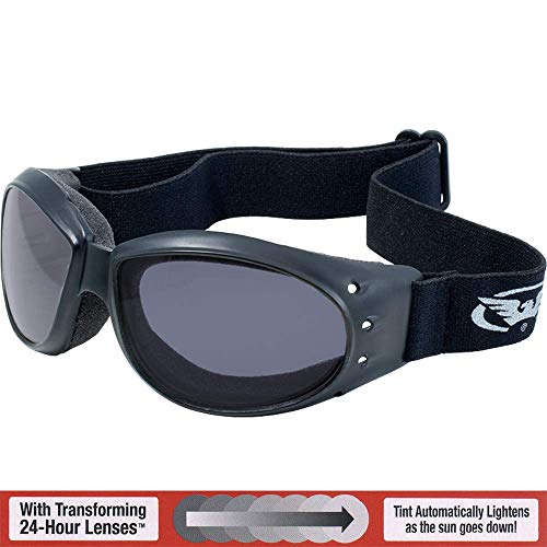 Global Vision Eliminator Dirt Bike Padded Motorcycle Riding Goggles for Men and Women (Black Frame/Smoke Lens) - color: Black Frame/Clear-smoke Lens