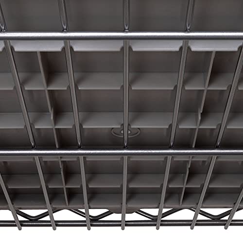 7-Tier NSF 16-Bin Steel Wire Shelving Rack, 36"W x 14"D x 56"H, Gray | 16 slide-out bins with tilt-lock design keep supplies organized and accessible - color: Gray, size: Includes 16 Bins
