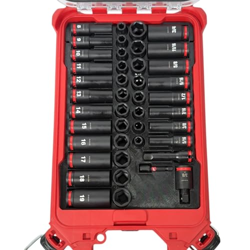 Insert Organizer Compatible with Low Profile Milwaukee Packout (48-22-8436) and 3/8" Shockwave Impact 43-Piece Socket Set (49-66-7009) Insert Only