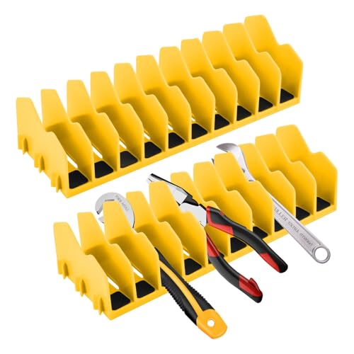 Pliers Organizer 2‑Pack, Expandable 20‑Slot Tool Rack - color: yellow