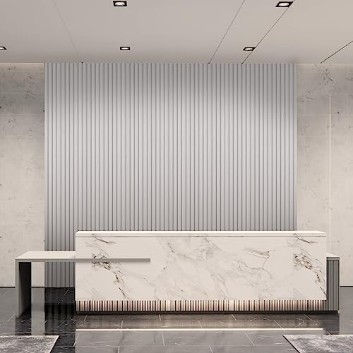 Art3d 96 x 6 Inch WPC Wood Diffuser Slat Wall Panel, 8-Pack, Matte White - color: Matte White, size: 96*6