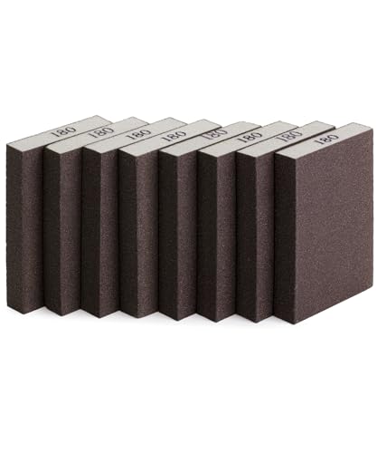 Bates- Sanding Sponge, 8 pcs, 180 Grit, Sandpaper Block, Sanding Blocks for Wood, Drywall Sanding Block, Drywall Sanding Sponge for Wood, 180 Grit Sanding Blocks Drywall, Sandpaper for Drywall Sponge - size: 8 Pack, 180 Grit