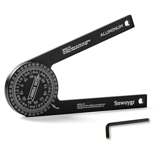 7 Inch Aluminum Miter Saw Protractor, Upgraded High-Precision Angle Measuring Tool, Includes Adjustment Wrench, Ideal for Carpenters, Plumbers, Construction Workers, and Home DIY Enthusiasts