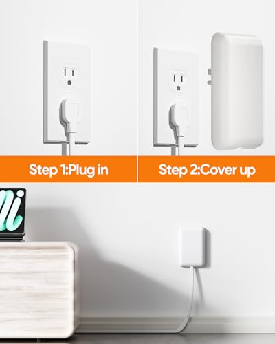 Olcorife Flat Extension Cord with Outlet Cover, Flat Plug Power Strip with 6 Outlets, 3 FT Cord Hidden Outlet Extender for Tight Spaces - size: 3 FT, style: 6AC(No USB)