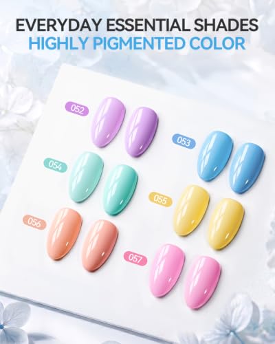 Makartt Pastel Gel Nail Polish Set 15ML: 6 High-Gloss Colors - color: Summer Spritz