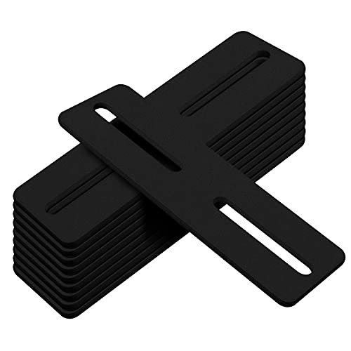 10 PCS Black Slotted Mending Plate, Flat Metal Bracket, 5" x 1-5/8" - size: 5" x 1-5/8"