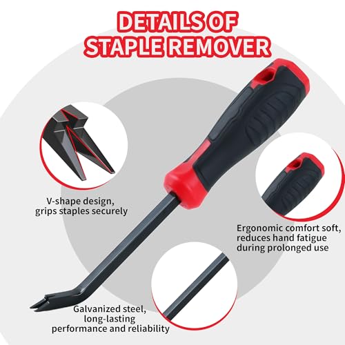 Staple Remover Heavy Duty Upholstery Stapler Remover Tool Staple Puller Lifter Tool for Carpet, Wood, Floor, Construction, Furniture