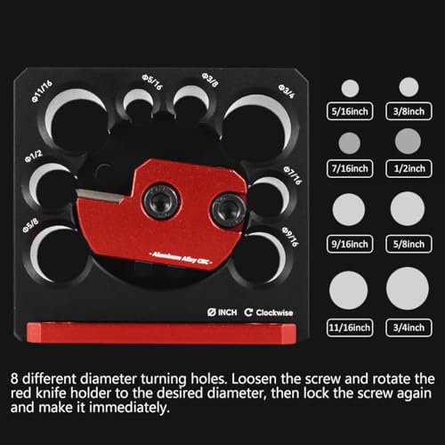 Dowel Maker Jig Kit, Imperial 5/16-3/4 inch Carbide Inserts Dowel Maker, 8 Holes Adjustable Dowel Cutter Plate, Aluminum Alloy Electric Drill Milling Dowel Round Rod Auxiliary Tool (8 Pcs) - color: 8 Pcs