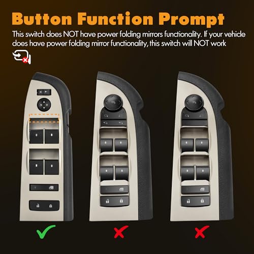 YBC Front Driver Side Power Window Switch for 2010-2013 Silverado Sierra - style: 2010-2013