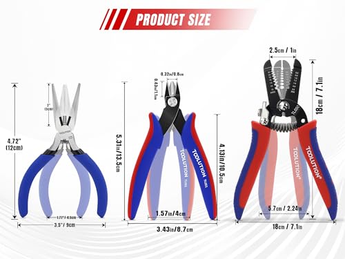 3-Piece Electrician's Pliers Set Professional Wire Stripping Tool - color: Flush Cutter+needle Nose+wire Stripper
