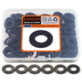 M8 Black Nylon Washers, 8mm ID, 16mm OD, 1.5mm Thickness, Plastic Round Washer, 150 Pieces Flat Washers Hardware Set - size: M8