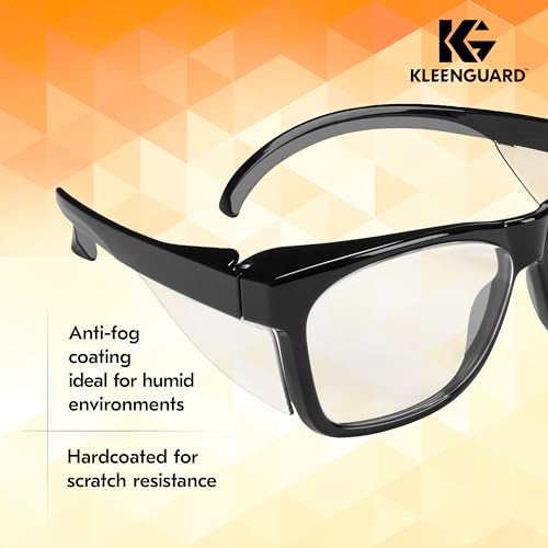 Kleenguard™ V30 Maverick™ Safety Glasses (56567), Clear Lenses with KleenVision™ Anti-Fog coating, Black Frame, Carrying Case, Eyewear for Men and Women - color: Black Frame/Clear Lenses