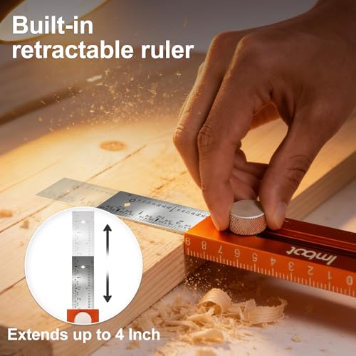 Imbot Adjustable Leveling Marking Ruler for Carpentry Woodworking