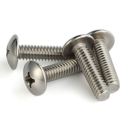 Mellewell #10-24 x 3/8" Truss Head Machine Screws, Full Thread, 18-8 Stainless Steel, Quantity 50 - color: Silver, size: #10-24 x 3/8"