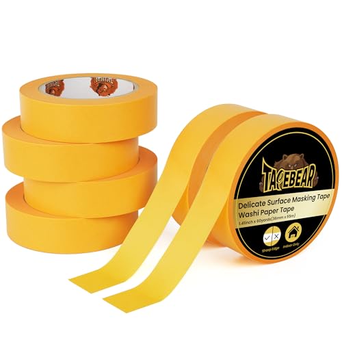 TAPEBEAR Delicate Surface Masking Tape 1.41" x 60Yard Washi Tape - color: Orange, size: 1.41" x 60Yard