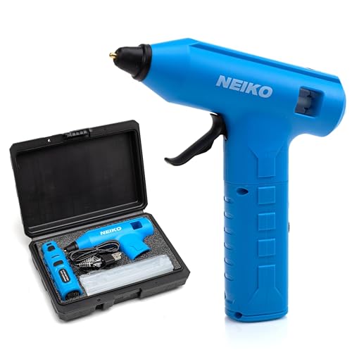 NEIKO 10582A Cordless Glue Gun, 20W Rechargeable Hot Glue Gun, 20 Glue Sticks Included, Wireless Anti Drip Nozzle Mini Glue Gun for Arts and Crafts, Mini USB Charging Port, Insulated Nozzle - style: Cordless Quick Heating Glue Gun