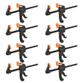 8 Pack 6 Inch F Bar Clamp, Medium Duty 160lbs One Handed Clamps/Spreader, Bar Clamps for Woodworking, Crafting, by GENHAKON - size: 8 Pack 6 Inch