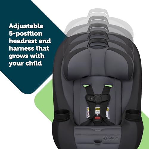 Safety 1st Ellaris 3-in-1 Convertible Car Seat, Slim Fit Design, Rear & Forward-Facing, 5-Position Headrest, Travel-Friendly with Machine-Washable Seat Pad, Smokey Haze - color: Smokey Haze