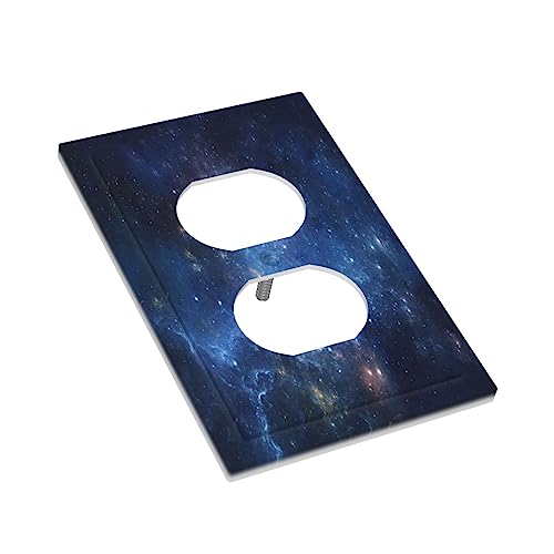 Fantastic Nebula Milky Way 1 Gang Duplex Device Wall Plate Cover Aerospace Starry Sky Universe Outlet Light Switch Cover Galaxy Cosmos Outer Space Electrical Faceplate Switchplate for Bedroom Bathroom - color: Fantastic Nebula Aerospace Starry Sky Univers