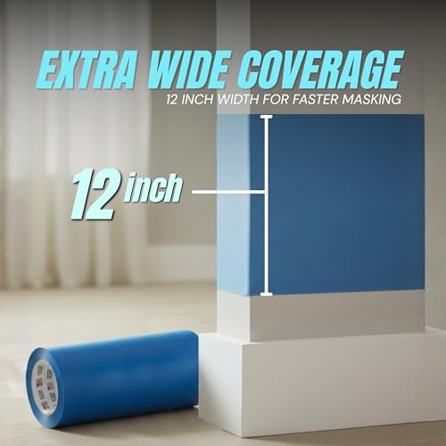 Wide Blue Painters Tape, 12 inch x 60 Yards, 3D Printing Tape, Easy Clean Removal up to 21 Days, Masking Tape - size: 12 inch