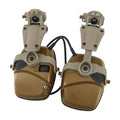 Hearing Protection Noise Cancelling Sound Amplification with Gel Ear Pad/ARC Rail Adapter Ideal for Shooting Sport - color: Coyote Brown