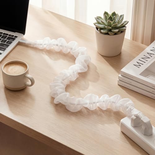 9 ft Fabric Cord Cover for Lamps Chandelier, Decorative Organza Fabric Cord Cover for Wires Fabrics Cable Sleeve TV Computer Phone Charger Lamps Home & Office Cable Management