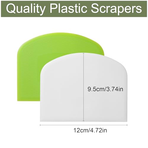 4 Pcs Bench Scraper,Dough Scraper,Versatile Kitchen Scraper Set for Pastry Bread Pizza Cake