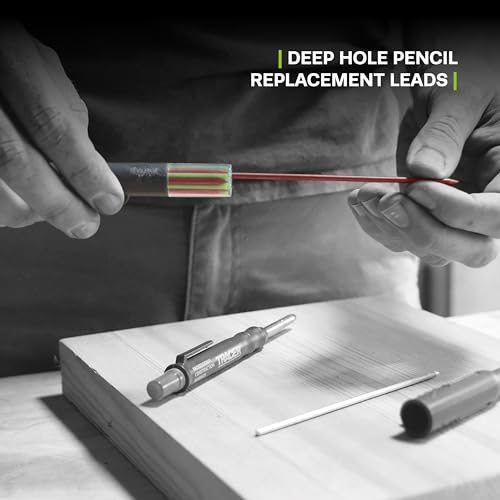 Tracer Pencil Refills - 12 x 2.8mm High-Visibility Coloured Leads for Deep Hole Pencil. 6 x Red, 6 x White. (Pack of 2) - size: pkg of 12 (Pack of 2)