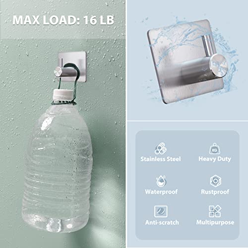 VIS'V Adhesive Towel Hooks, Shower Wall Stick on Hooks, Silver, 4 Pcs - color: Silver