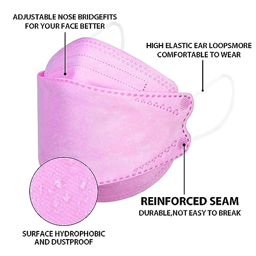 Borje KN95 Face Masks 50 Pack,Breathable Comfortable and Disposable KN95 Mask,Masks for Adults - color: Baby Powder=50pcs