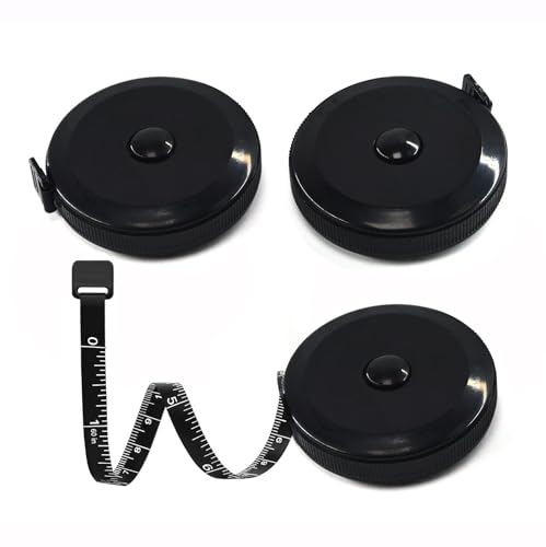 Tape Measure,60 Inch Soft Measuring Tape for Body Fabric Sewing - color: Black