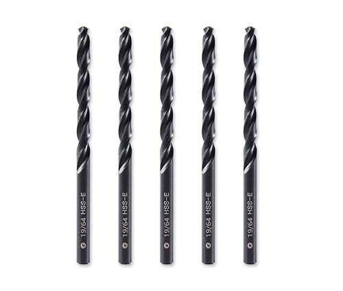 19/64inch HSS M35 Cobalt Twist Drill Bits for Metal - size: 19/64inch (5pcs)