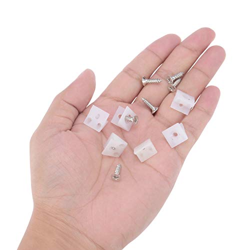 Canomo 100 Packs Fixing Mending Wedges 90 Degree Drawer Plastic Angle Code Bracket for Furniture Chest Drawer Bottom Repair with Screws, 14.5x13.5x9.5mm - size: 14.5x13.5x9.5mm