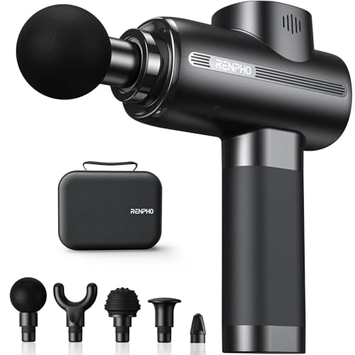 RENPHO Active Massage Gun Deep Tissue, Percussion Handheld Neck Massager - color: Ink-black