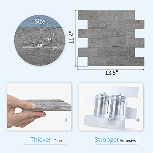Art3d 10 Sheet (Pack of 10) Wall Panel Wood, Gray - color: Gray, size: 10 Sheet