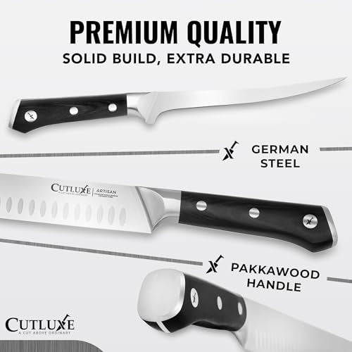 Cutluxe Butcher Knife Set, Brisket, Breaking, Boning & Fillet for Meat - size: 4 Pcs Brisket Knife Set