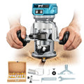 DIYTOOLIFZ Cordless Compact Router Compatible with Ma-kita Battery(Tool Only), with Double-Handle Router Fixed Base,800W 30000 RPM Brushless Wood Router, 15 Router Bits