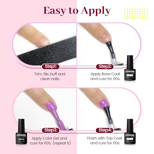JODSONE 23 PCS Gel Polish Kit Colorful Fashion Classic Nail Gel Set 3 Bottles of Base Coat Matte and Glossy Top Coat - color: B26