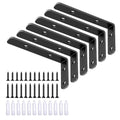 LSK 6PCS L Bracket, L 4"×H 2" Shelf Support Bracket, Max Load :42lb, Black - color: Black, size: 4x2 inch (light duty)