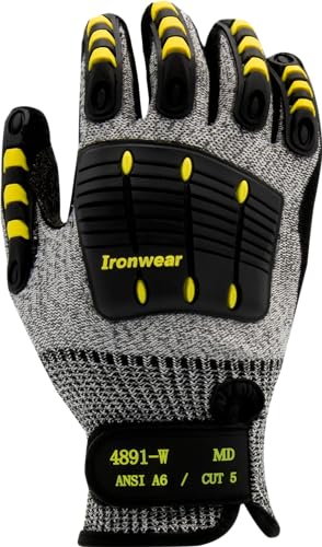 Ironwear 4891-W Cut Resistant Gloves with Extra Wide TPR and Reinforce Crotch | ANSI Level A6 - size: Medium