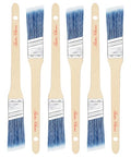 Bates Angle Paint Brushes, 1-Inch, 6 Pack - Treated Wood Handle, Stain & Wall Brushes for Painting Furniture & Walls - color: Wood Handle Angle, size: 6 Pack, 1"