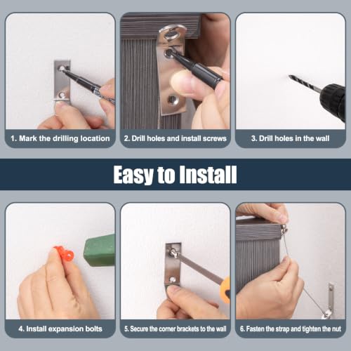 4 Pack Furniture Anchors for Baby Proofing, Furniture Wall Straps - color: Silver Stainless Steel Straps - 4 Pack