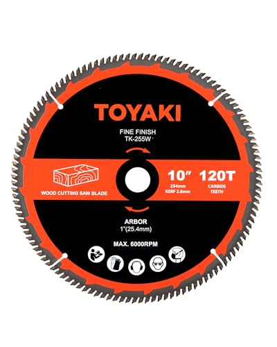 10 Inch Miter Saw Blade, 120-Tooth ATB for Cutting Wood, Arbor 1" - size: 10"_120T_arbor(25.4mm)
