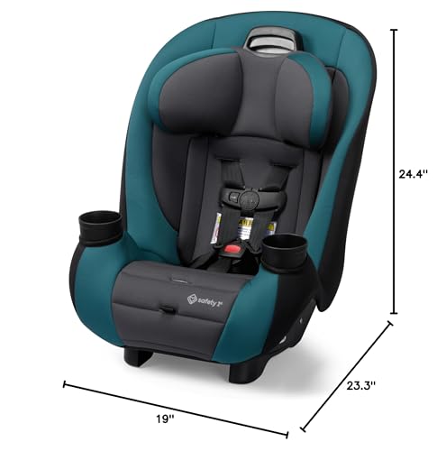 Safety 1st Ellaris 3-in-1 Convertible Car Seat, Slim Fit Design, Rear & Forward-Facing, 5-Position Headrest, Travel-Friendly with Machine-Washable Seat Pad, Peacock Blue - color: Peacock Blue